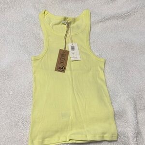 Z Supply Light Yellow Ribbed Tank Top